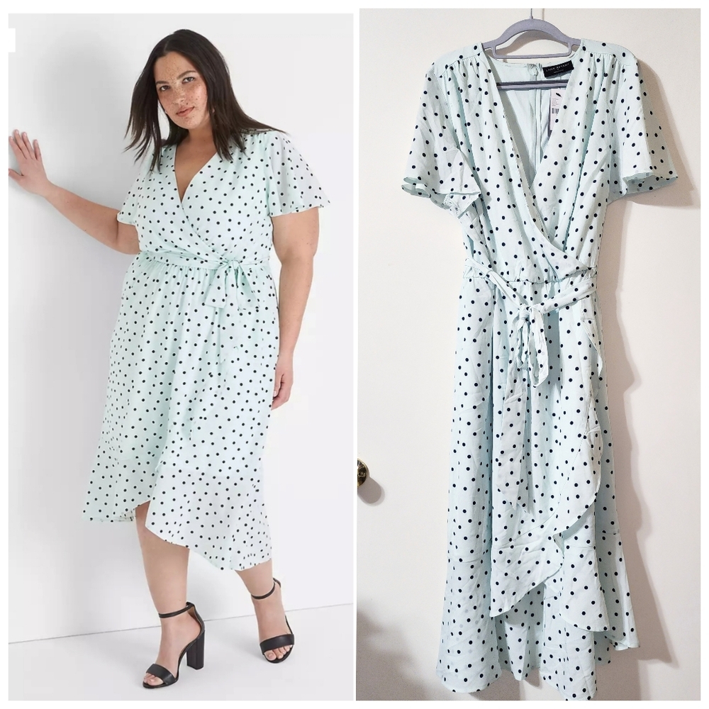 Lane Bryant flutter surplice dress sz 18